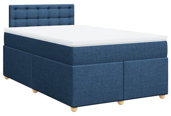 VidaXL Κρεβάτι Boxspring με Στρώμα Μπλε 120x190 εκ. Υφασμάτινο