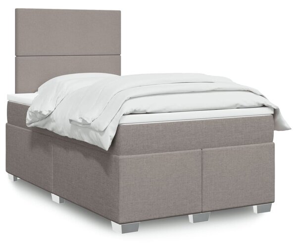 VidaXL Κρεβάτι Boxspring με Στρώμα Taupe 120x190 εκ. Υφασμάτινο