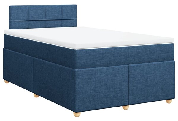 VidaXL Κρεβάτι Boxspring με Στρώμα Μπλε 120x200 εκ. Υφασμάτινο