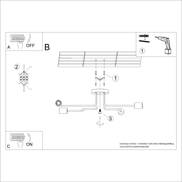 Sollux SL.1665 - Πλαφονιέρα οροφής TIMBO 4xE27/15W/230V λευκό/μπεζ/οξιά