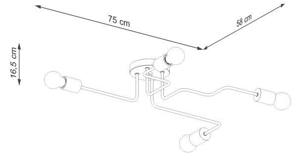 Sollux SL.1665 - Πλαφονιέρα οροφής TIMBO 4xE27/15W/230V λευκό/μπεζ/οξιά