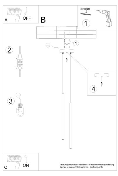 Sollux SL.1519 - Κρεμαστό φωτιστικό οροφής PASTELO 2xG9/8W/230V πράσινο