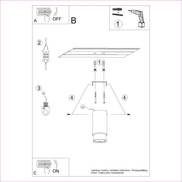 Sollux SL.1410 - Φωτιστικό σποτ NERO 1xGU10/10W/230V 12,5 cm μαύρο/χρυσό