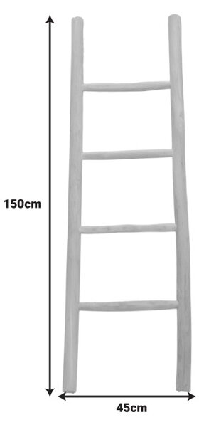 Κρεμάστρα Πετσετών Τύπου Σκάλα Ladder Boho Pako World Natural 45x6x150 cm