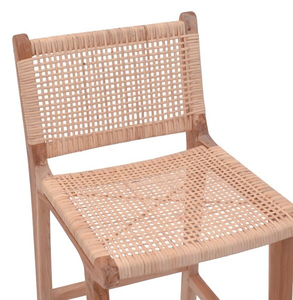 Σκαμπό μπαρ Sponze Boho Pako World Φυσικό 40x47x89 cm