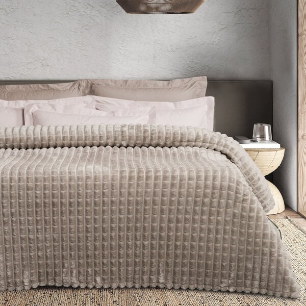 Κουβέρτα Fleece Μονή (160x220) Das Home 1387 Taupe