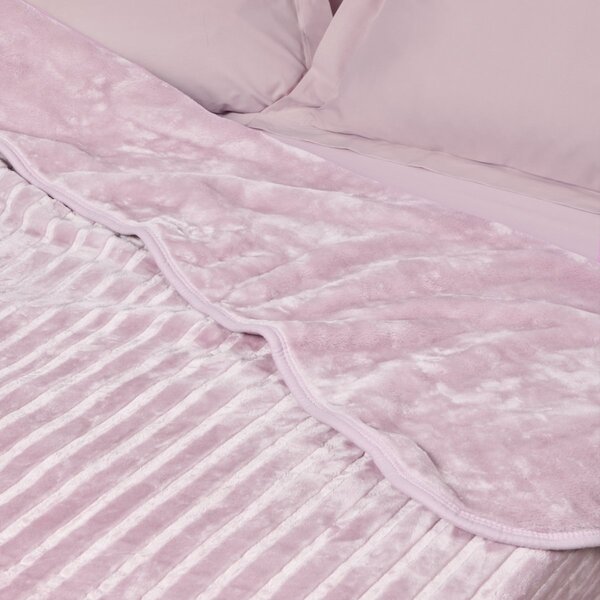 Κουβέρτα Βελουτέ Μονή (160x240) Das Home 1383 Dusty Pink