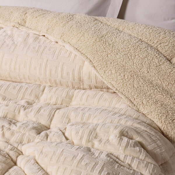 Κουβερτοπάπλωμα Μονό (160x220) Das Home Sherpa 1394 Beige