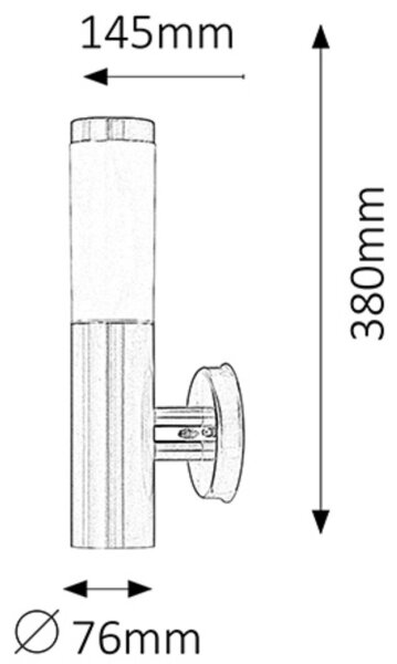 Rabalux 8262 - Φως τοίχου εξωτερικού χώρου INOX TORCH 1xE27/25W IP44