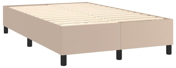 VidaXL Κρεβάτι Boxspring Στρώμα&LED Καπουτσίνο 120x200 εκ. Συνθ. Δέρμα