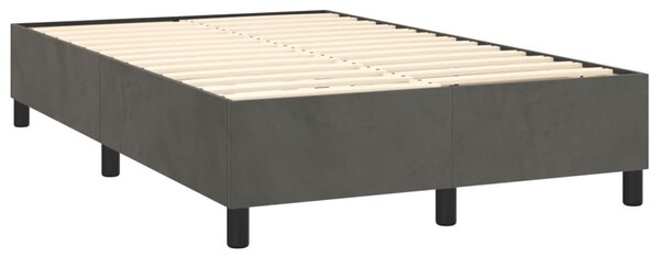 VidaXL Κρεβάτι Boxspring με Στρώμα Σκούρο Γκρι 120x200 εκ. Βελούδινο