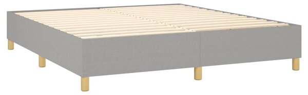 VidaXL Κρεβάτι Boxspring με Στρώμα Ανοιχτό Γκρι 180x200 εκ. Υφασμάτινο