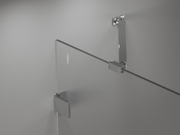Mexen Lunar πεντάγωνο δεξιά ντουζιέρα 80 x 100 cm, διαφανής, χρώμιο - 831-080P-100L-01-00-P