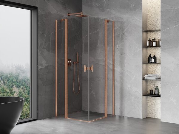 Mexen Mist Διπλή καμπίνα ντους με άνοιγμα 70 x 70 εκ., διαφανής, βουρτσισμένος