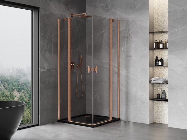 Mexen Mist Διπλή καμπίνα ντους με άνοιγμα 70 x 70 εκ., διαφανής, βουρτσισμένος