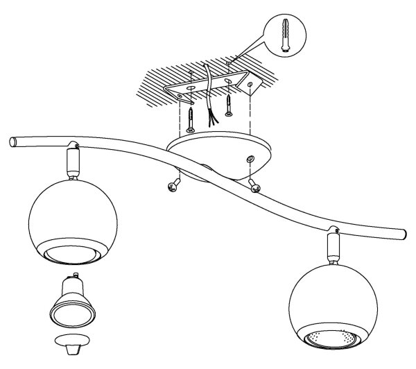 EGLO 31002 - Φως σποτ LED BIMEDA 2xGU10/3W LED