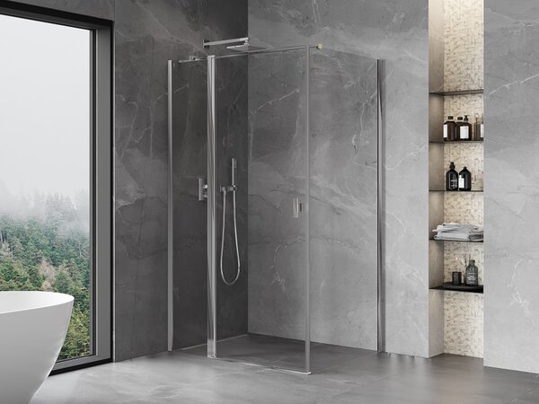 Mexen Mist T καμπίνα ντους ανοιγόμενη 75 x 100 cm, διαφανής, χρώμιο - 8A4T-075-100-01-00