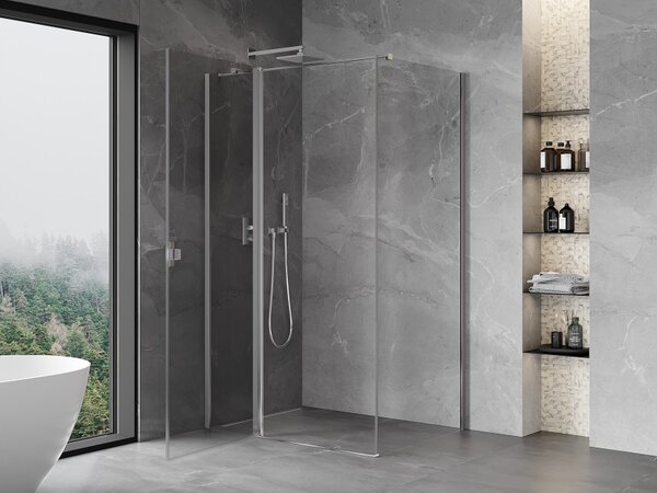Mexen Mist T καμπίνα ντους ανοιγόμενη 75 x 100 cm, διαφανής, χρώμιο - 8A4T-075-100-01-00