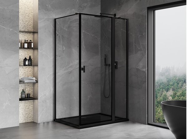 Mexen Mist T καμπίνα ντους ανοιγόμενη δεξιά 120 x 90 cm, μαύρο πλαίσιο, μαύρο