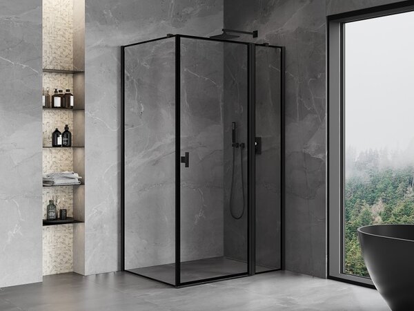 Mexen Mist T καμπίνα ντους ανοιγόμενη δεξιά 120 x 90 cm, μαύρο πλαίσιο, μαύρο