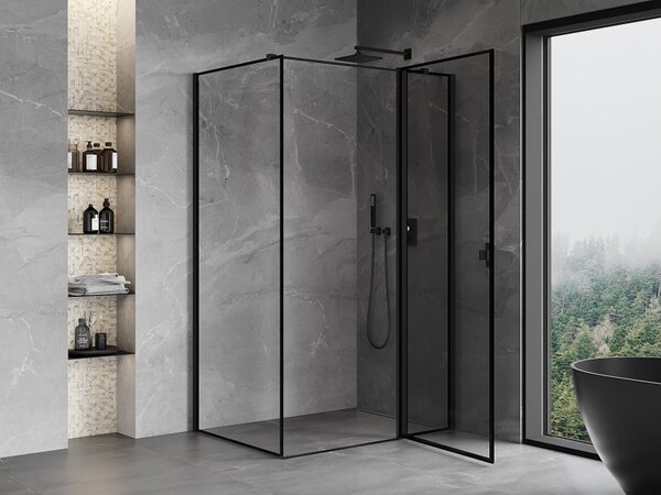 Mexen Mist T καμπίνα ντους ανοιγόμενη δεξιά 120 x 90 cm, μαύρο πλαίσιο, μαύρο
