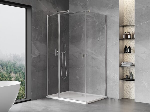 Mexen Mist T καμπίνα ντους ανοιγόμενη 75 x 100 cm, διαφανής, χρώμιο - 8A4T-075-100-01-00
