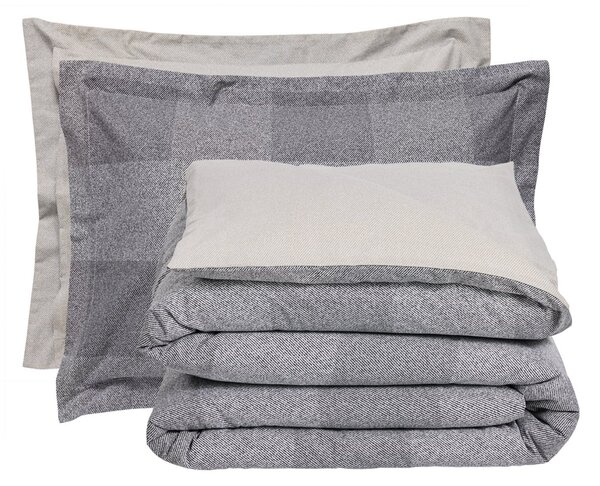 Παπλωματοθήκη Υπέρδιπλη (Σετ 220x240) 2 Όψεων Das Home Casual 5458 Beige Grey