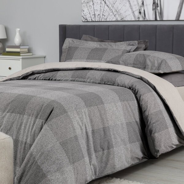 Παπλωματοθήκη Υπέρδιπλη (Σετ 220x240) 2 Όψεων Das Home Casual 5458 Beige Grey