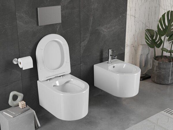 Mexen Sofia λεκάνη τουαλέτας Rimless με κάθισμα αργής πτώσης slim, duroplast, λευκή