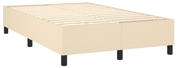 VidaXL Κρεβάτι Boxspring με Στρώμα Κρεμ 120x200 εκ. Υφασμάτινο