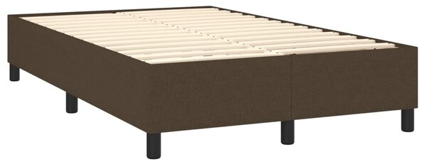 VidaXL Κρεβάτι Boxspring με Στρώμα Σκούρο Καφέ 120x200 εκ. Υφασμάτινο