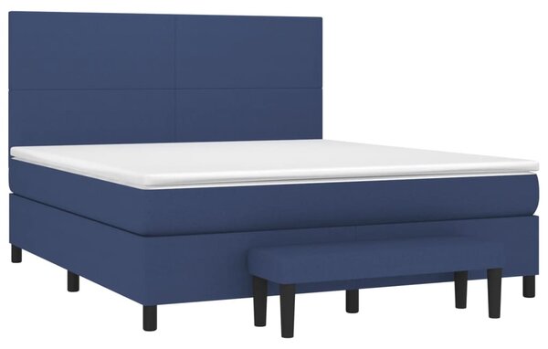 VidaXL Κρεβάτι Boxspring με Στρώμα Μπλε 160x200 εκ. Υφασμάτινο