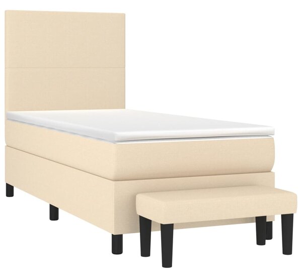 VidaXL Κρεβάτι Boxspring με Στρώμα Κρεμ 80 x 200 εκ. Υφασμάτινο