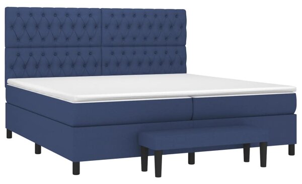 VidaXL Κρεβάτι Boxspring με Στρώμα Μπλε 200x200 εκ. Υφασμάτινο