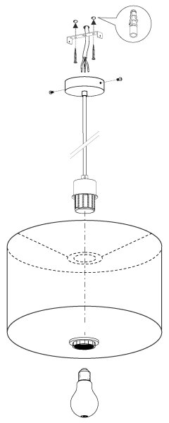 Eglo 31573 - Πολύφωτο σε σχοινί PASTERI 1xE27/60W/230V