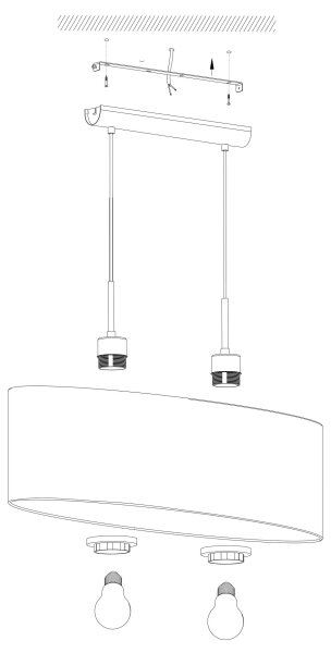 Eglo 31586 - Πολύφωτο σε σχοινί PASTERI 2xE27/60W/230V