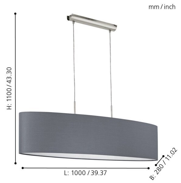 Eglo 31586 - Πολύφωτο σε σχοινί PASTERI 2xE27/60W/230V