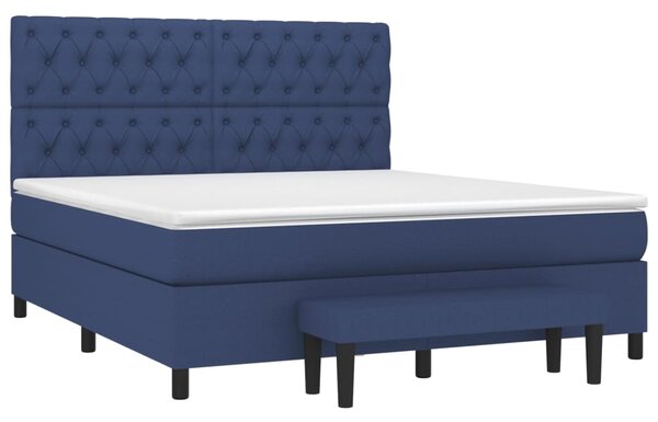 VidaXL Κρεβάτι Boxspring με Στρώμα Μπλε 160x200 εκ. Υφασμάτινο