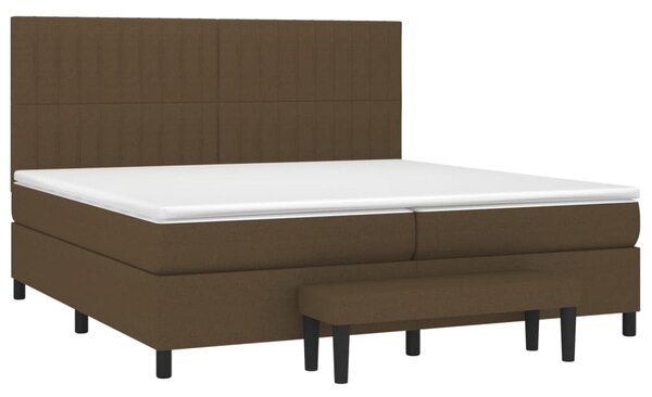 VidaXL Κρεβάτι Boxspring με Στρώμα Σκούρο Καφέ 200x200 εκ. Υφασμάτινο