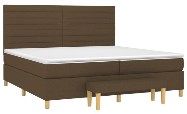 VidaXL Κρεβάτι Boxspring με Στρώμα Σκούρο Καφέ 200x200 εκ. Υφασμάτινο