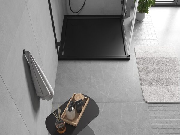 Mexen Flow τετράγωνο ντους slim 70 x 70 cm, μαύρο ματ - 46S707070