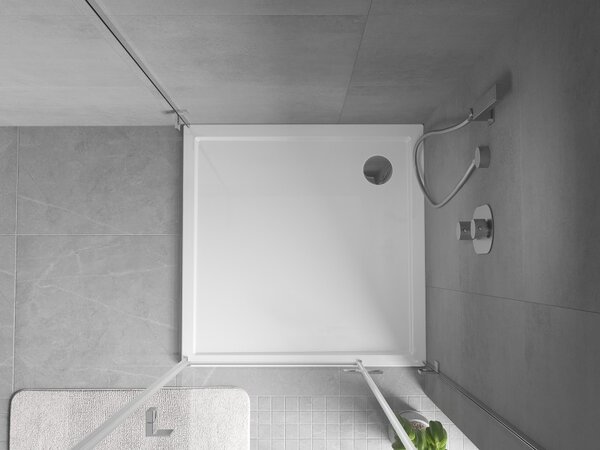 Mexen Flow τετράγωνο ντουζιέρα slim 90 x 90 cm, λευκό γυαλιστερό - 46S109090