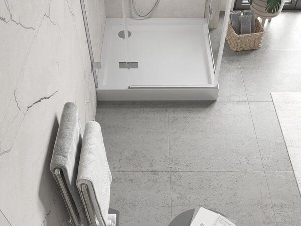 Mexen Flow+ τετράγωνη ντουζιέρα 80 x 80 εκ., λευκή γυαλιστερή - 46S108080H