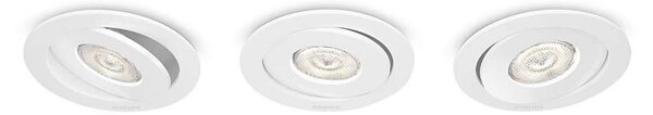 Philips 59183/31/16 - ΣET 3x Χωνευτά φωτιστικά LED ASTEROPE LED/4,5W/230V