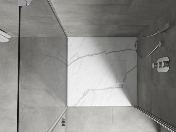Mexen Hugo τετράγωνο ντουζιέρα SMC 80 x 80 cm, λευκή πέτρα - 42158080
