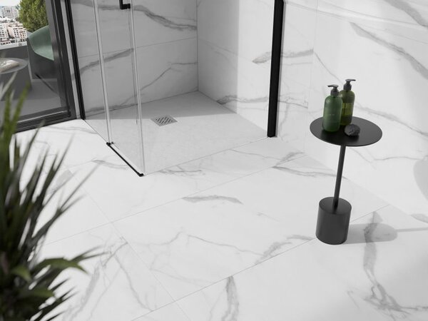 Mexen Stone+ τετράγωνη ντουζιέρα σύνθετης κατασκευής 70 x 70 cm, λευκή - 44107070