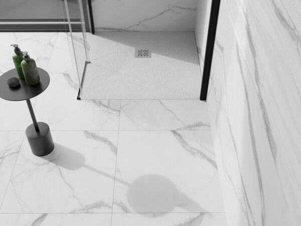 Mexen Stone+ τετράγωνη ντουζιέρα σύνθετης κατασκευής 70 x 70 cm, λευκή - 44107070