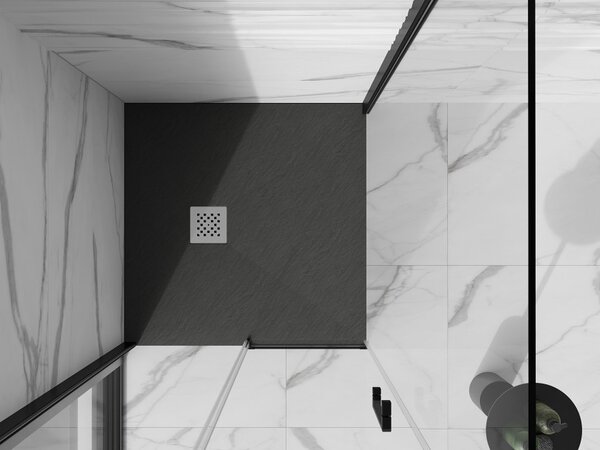 Mexen Stone+ τετράγωνος συνθετικός ντους 100 x 100 cm, ανθρακί - 44711010