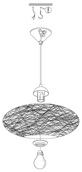 Eglo 93373 - Κρεμαστό φως CAMPILO 1xE27/60W/230V