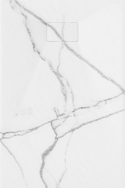 Mexen Hugo ορθογώνιος δίσκος ντους SMC 100 x 80 cm, λευκή πέτρα - 42158010